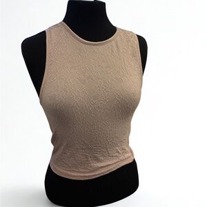 Sunday Best Lace-Textured Tank Top - Light Pink